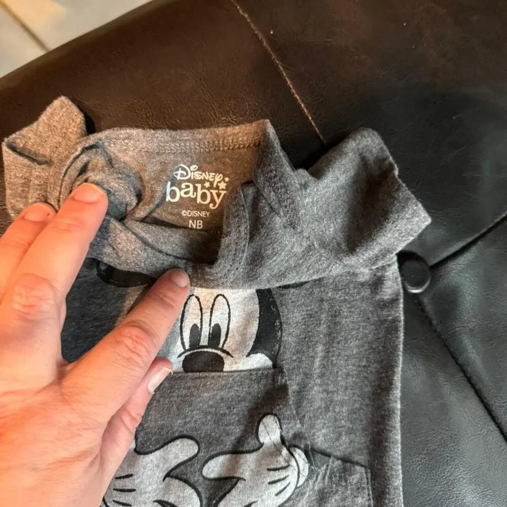 Disney baby grey Mickey Mouse pant onesie. Size NB